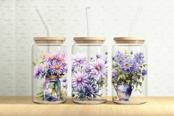 Aster Flowers Graphic Wrap