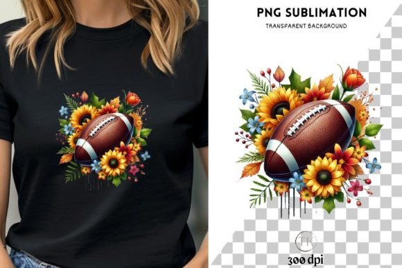 Autumn Football Flowers Graphics for Editorial Design