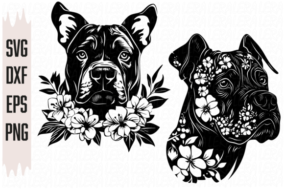 Cane Corso Dog Flowers Graphics