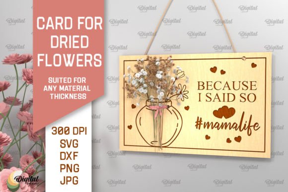 Card for Dried Flowers Laser Cut