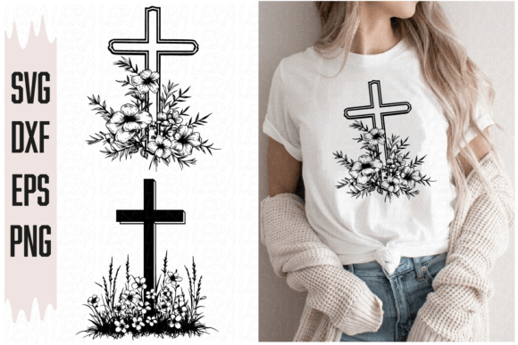 Cross Flowers Graphics for Local Branding