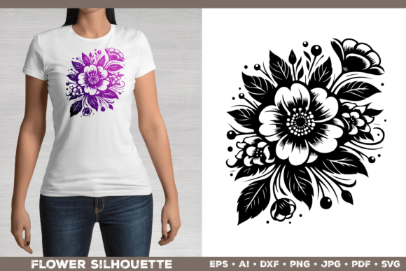 Elegant Flower Design Graphics for Crafts