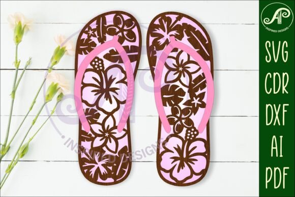Flip Flop Tropical Flowers Layered Sign for Local Branding
