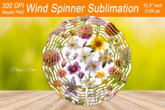 Florals Wind Spinner Graphics for Crafts