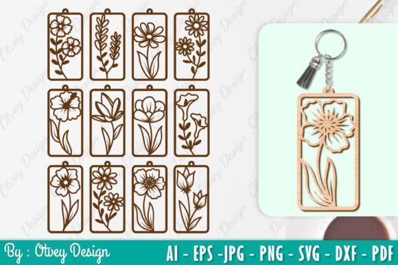 Flowers Keychain Laser Cut: A Versatile Graphic Design Asset for Local Branding