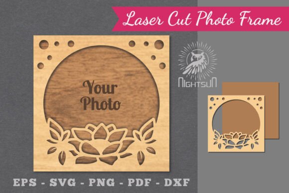 Flowers Laser Cut Photo Frame 6: A Modern Design Asset for Content Publishers