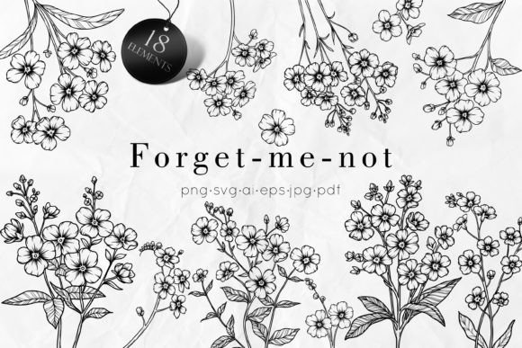 Forget-me-not SVG Clipart: A Graphic Asset for Modern Content