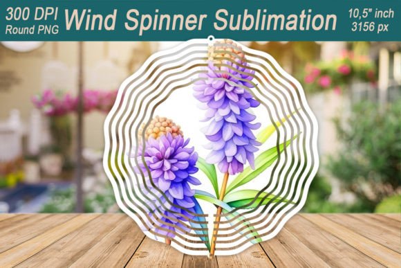 Purple Flower Wind Spinner Graphics for Crafts