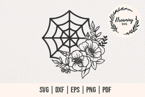 Spider Web with Flowers SVG Graphics Review