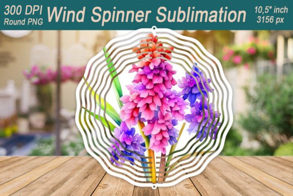 Spring Flower Wind Spinner Wrap Graphics for Crafts