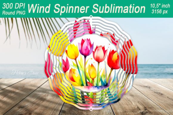 Spring Tulip Wind Spinner Graphics for Crafts