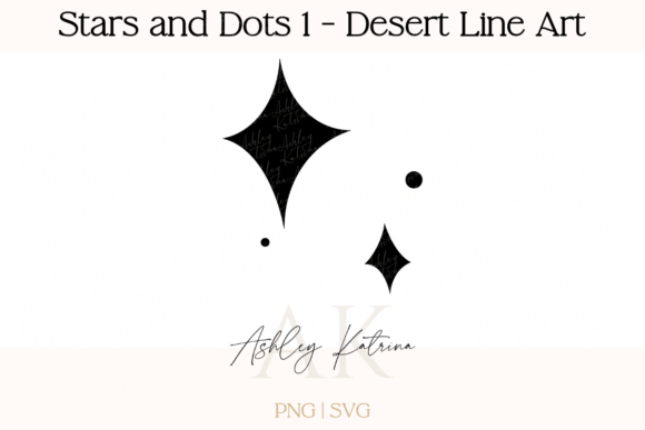 Stars Dots 1 - Western Desert Line Art Graphics