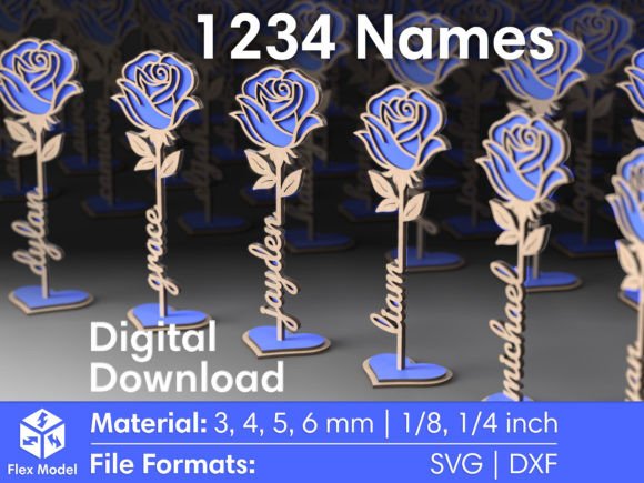 Two Layered Flowers Laser Cut Svg Files for Valentine’s Day