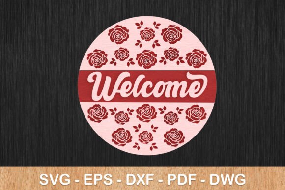 Valentine’s Day Sign with Roses SVG for Laser Cutting