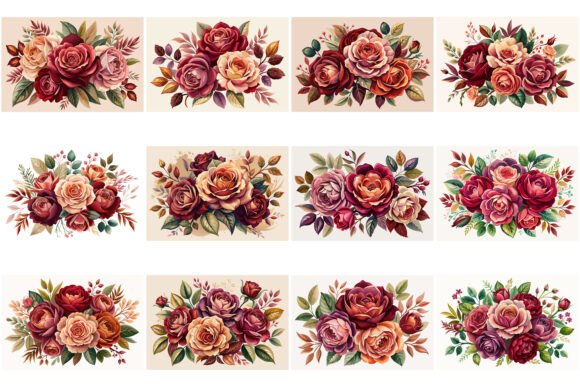Watercolor Bouquets Graphics for Crafters