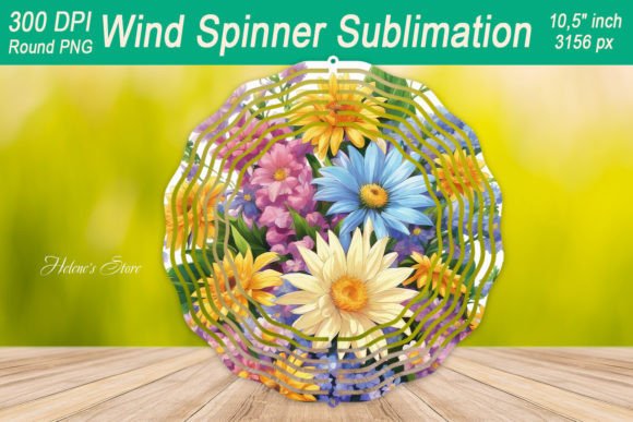 Wildflowers Bouquet Wind Spinner Graphics for Crafts